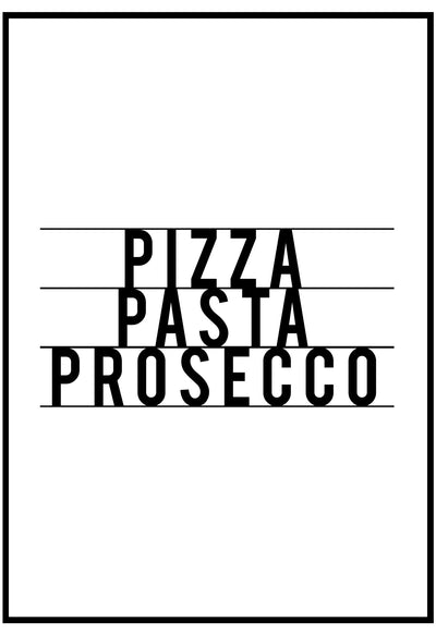 Pizza Pasta Prosecco Wall Art