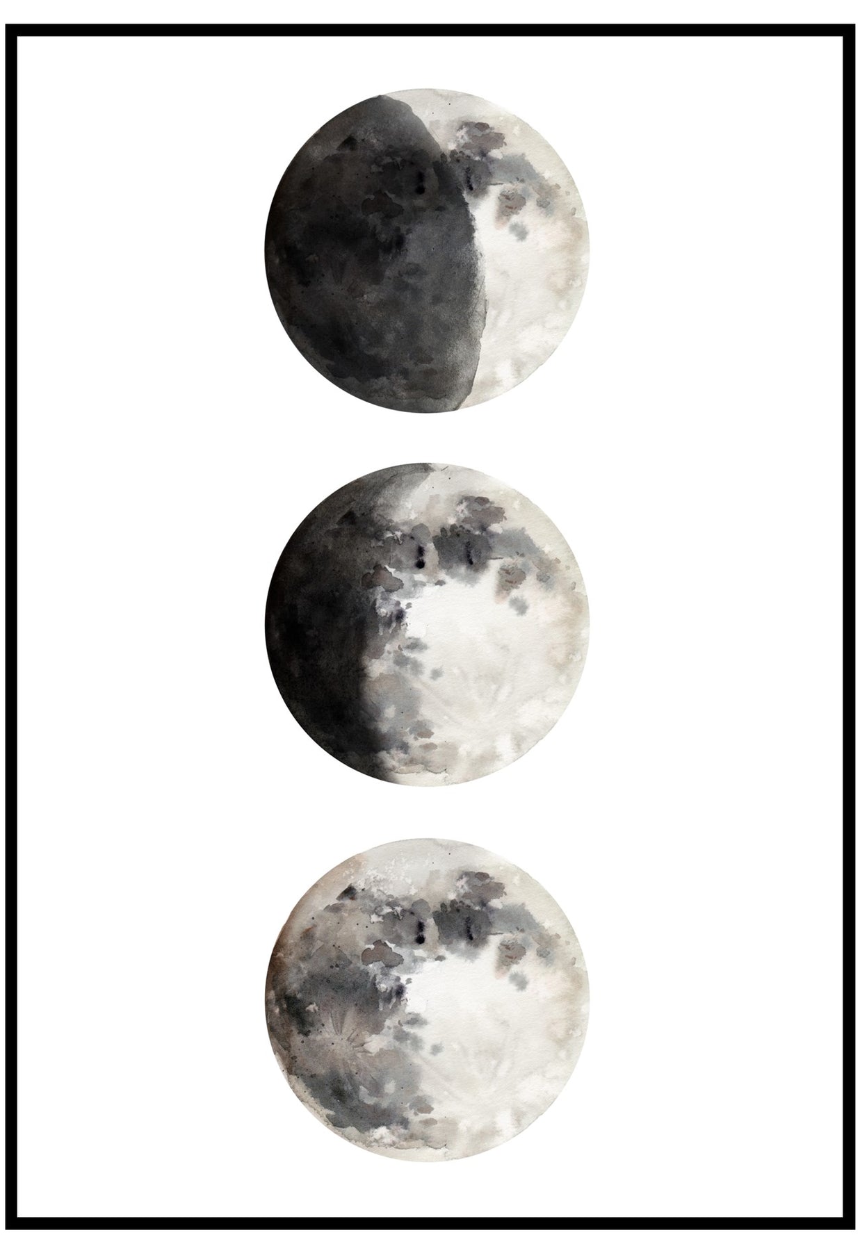 Phases Poster  Illustrated Wall Art Of Moon Phases – Slay My Print