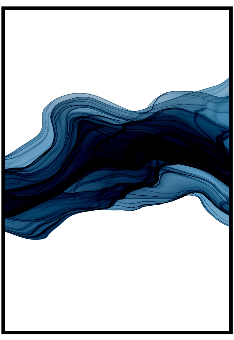 Blue Abstract Wave Wall Art