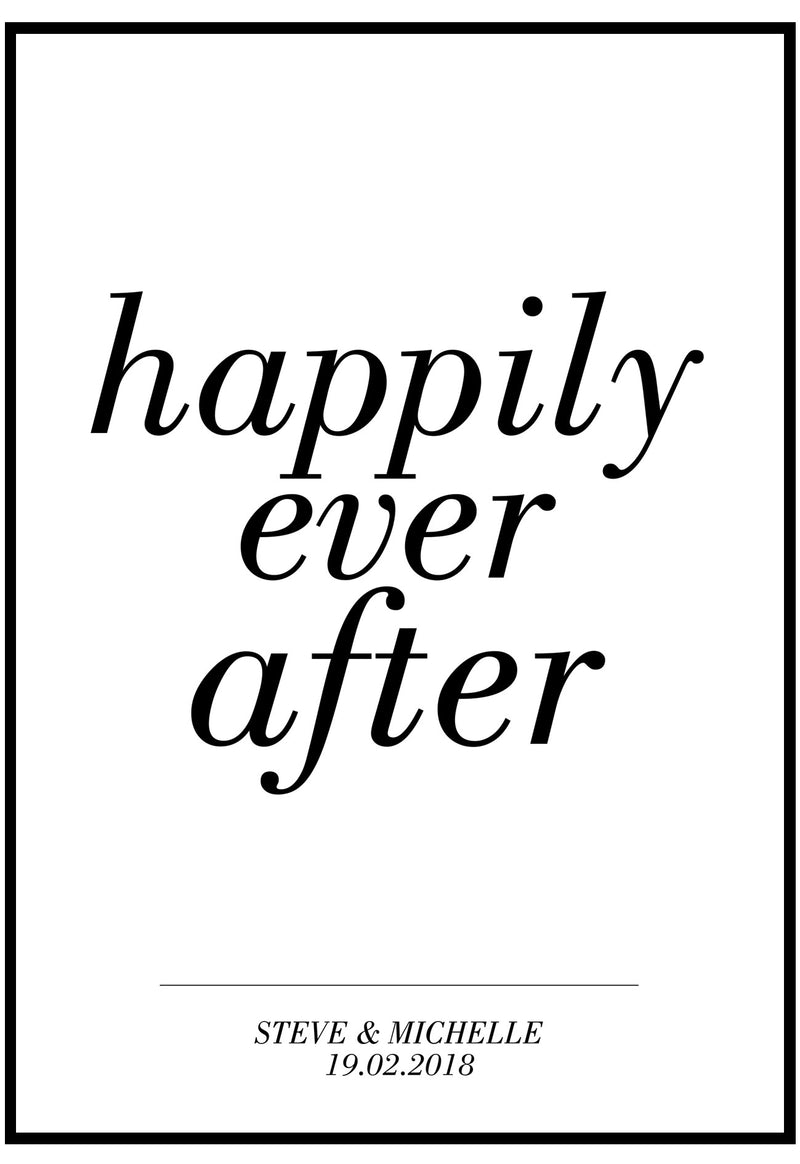 Personalised Happily Ever After Wall Art