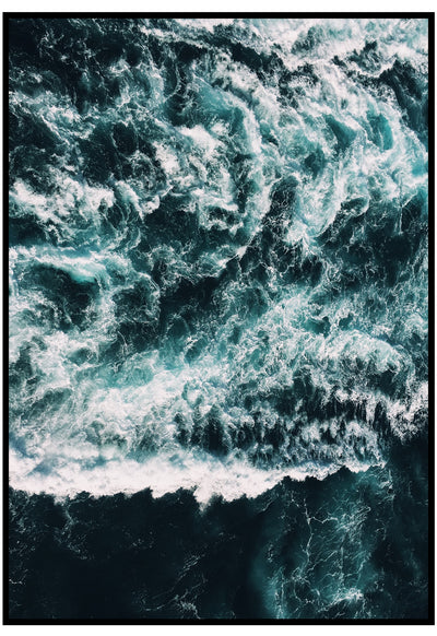 green waves wall art