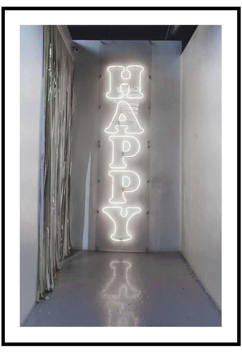 Neon Happy Wall Art