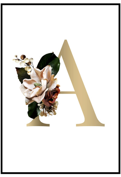 Personalised Floral Alphabet Wall Art