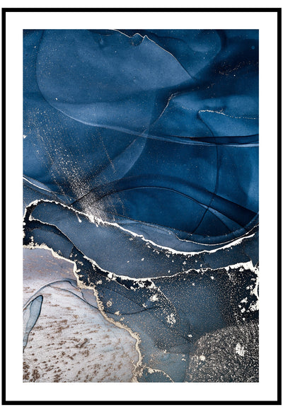 Deep Blue Ink No.1 Poster | Luxury Navy Blue and Gold Wall Art – Slay ...