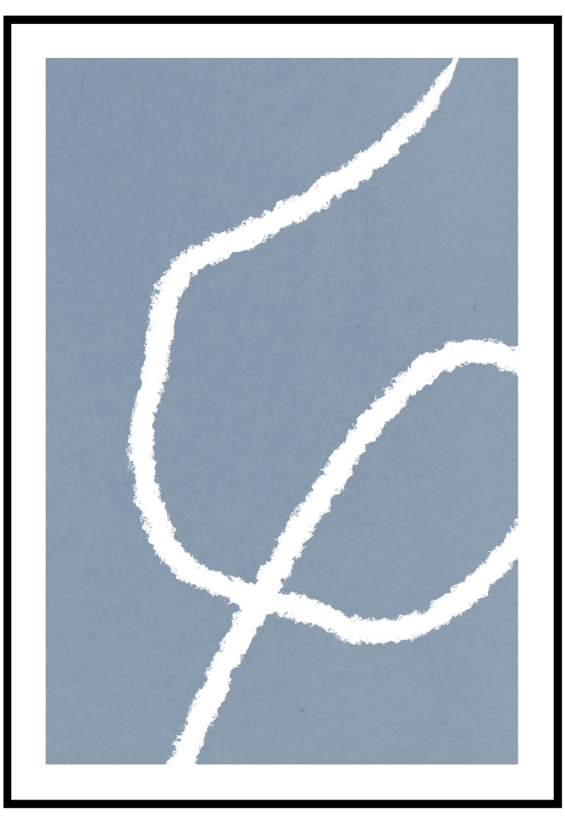 Fuzzy White On Blue Wall Art