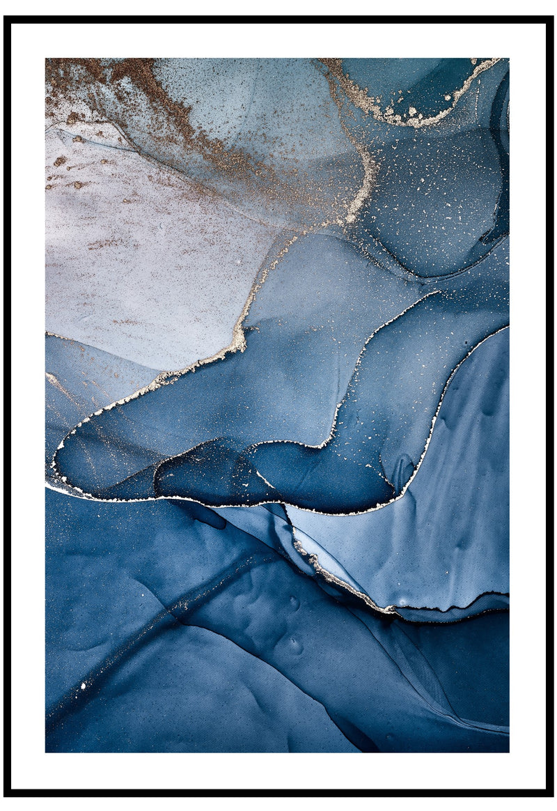 Deep Blue Ink No.1 Poster | Luxury Navy Blue and Gold Wall Art – Slay ...