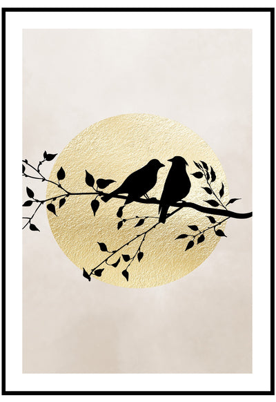 Love Birds Silhouette Wall art