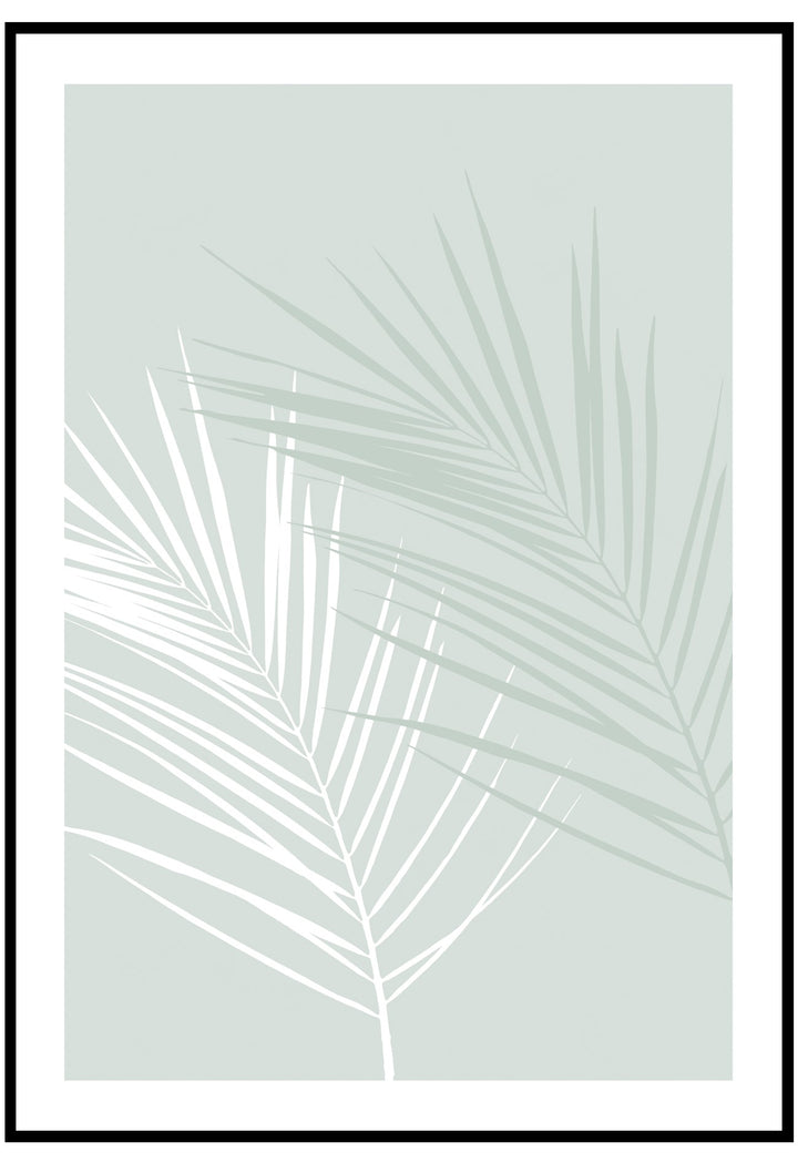 Green And White Leaves Wall Art