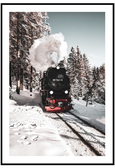 snow train wall art