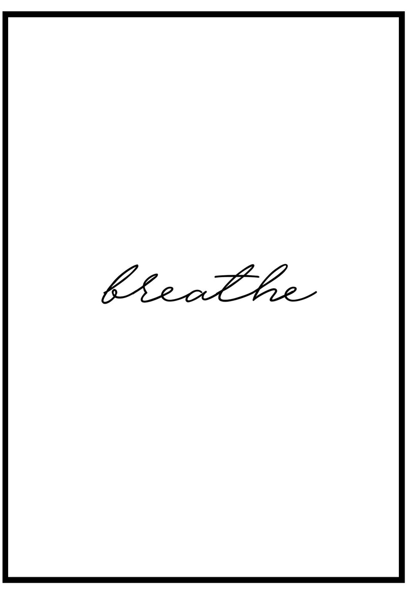 breathe typography wall art