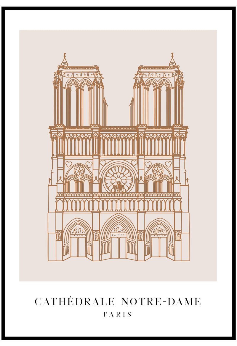 Cathedrale Notre-Dame Poster | Stylish Abstract Paris Wall Art – Slay My  Print