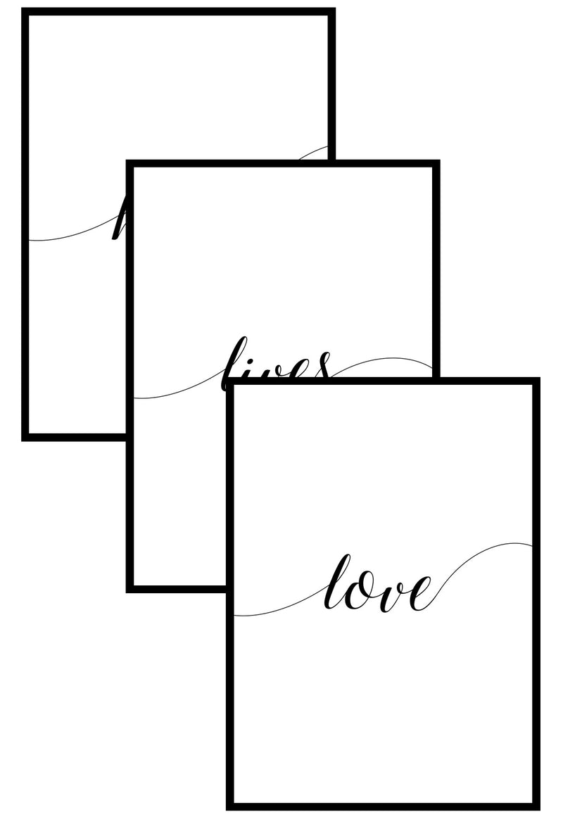 love lives here wall art print set