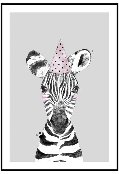 zebra illustration wall art