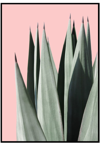 tall leaves on pink wall art