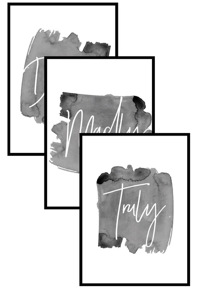 truly madly deeply wall art print set