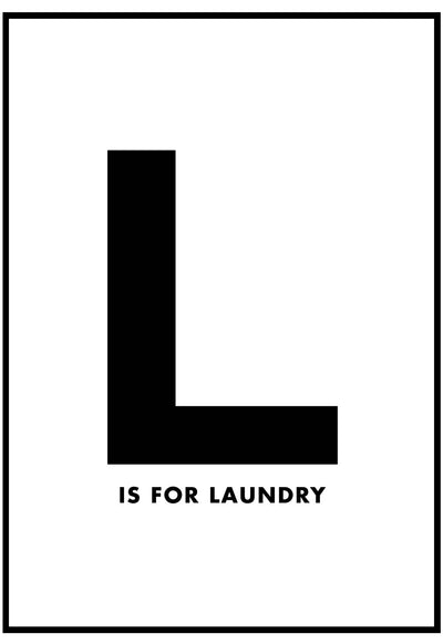l is for laundry wall art