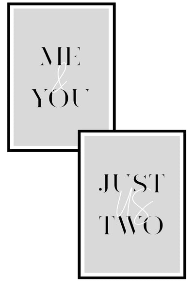 me and you just us two grey wall art prints