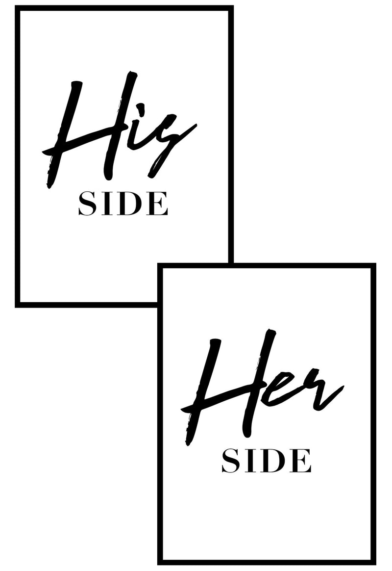 his side her side wall art prints